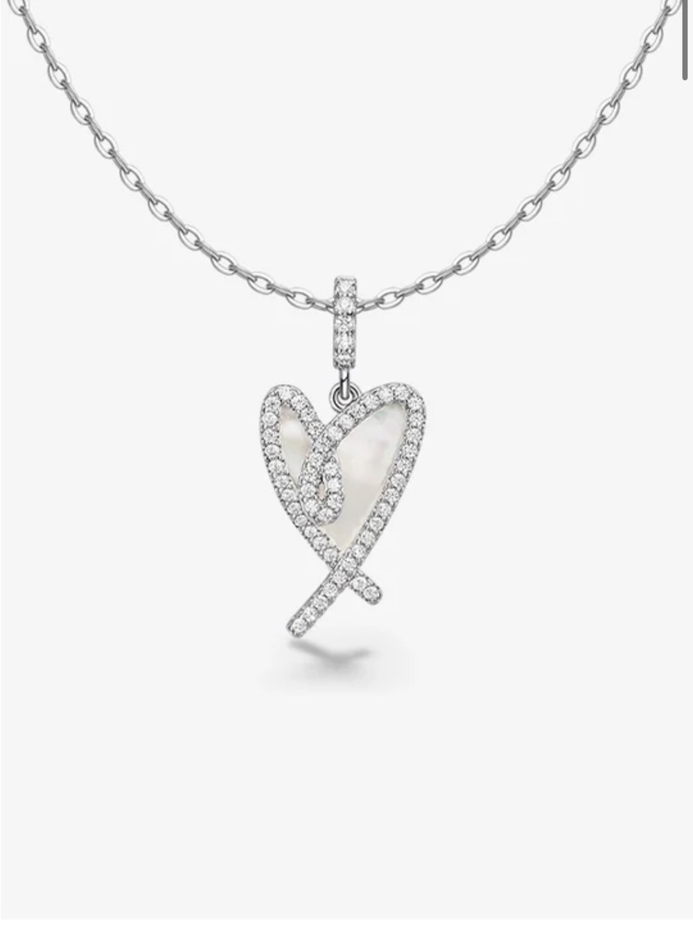 HEFANG Mother of Pearl Fluttering Heart Necklace